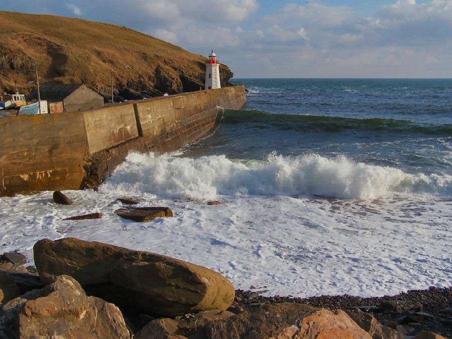 Photo: Lybster Harbour With A SWell Coming In