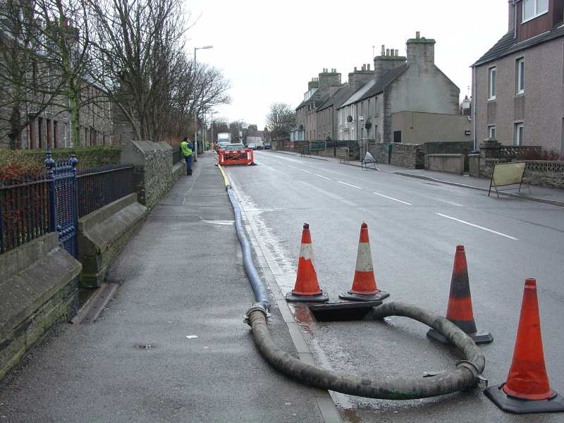 Photo: Francis Street, Wick - Renewing Sewerage Pipes 