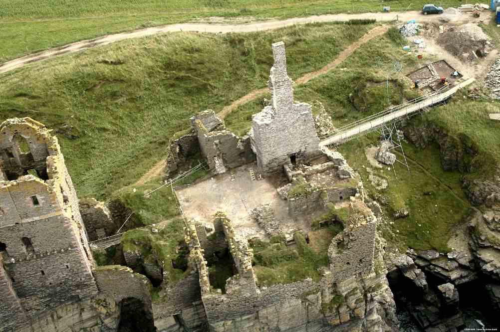 Photo: Girnigoe Castle From A Helicopter - August 2006