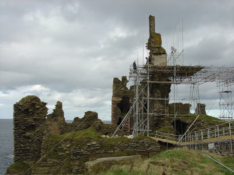 Photo: Girnigoe Castle - Scaffolding Goes Up