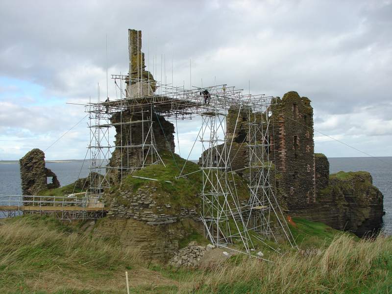 Photo: Girnigoe Castle - Scaffolding Goes Up