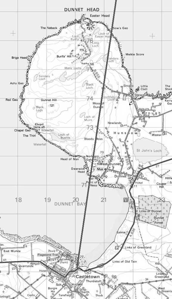 Photo: Map of Castletown and Dunnet Head