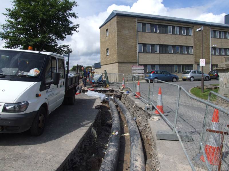 Photo: Heating Pipes Being Laid At Caithness General Hospital Wick