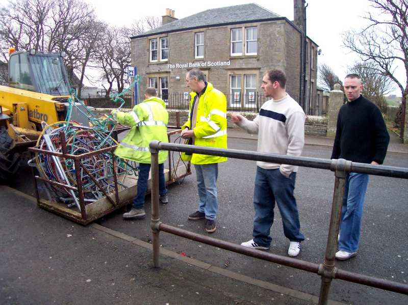 Photo: Putting Up Lybster Christmas Lights 2004