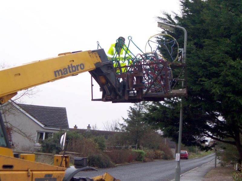 Photo: Putting Up Lybster Christmas Lights 2004