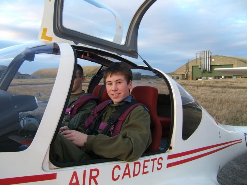 Photo: Cdt Sgt David Struthers gets ready for a training flight in the Vigilant Glider