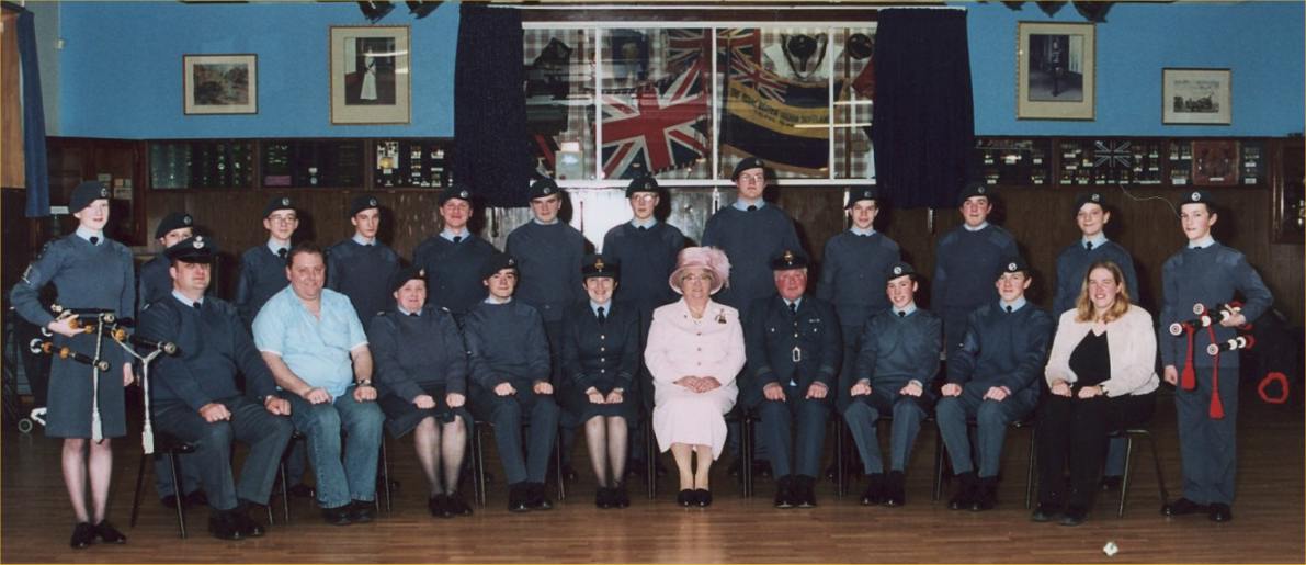 Photo: Air Training Corp Members With Lord Lieutenant of Caithness - Miss Anne Dunnet