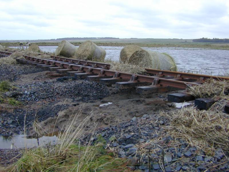 Photo: Wick Railway Line Smashed By Flood At Bilbster