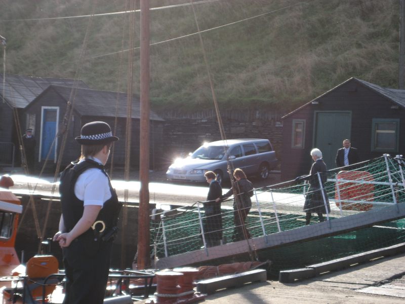 Photo: Princess Anne Boarding The Isabella Forunta At Wick Harbour