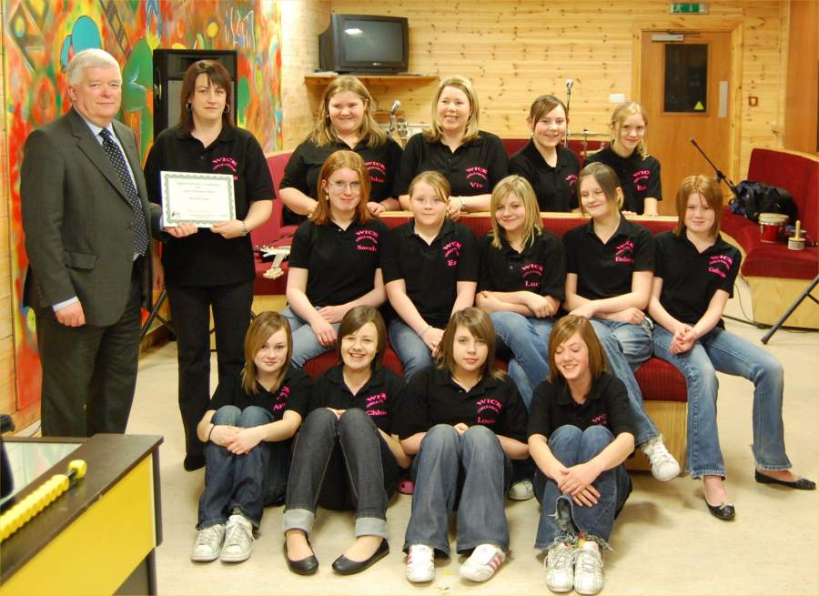 Photo: Councillor Bill Fernie Presented Awards To Wick Girls Group Members