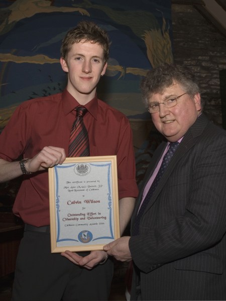 Photo: Young People's Certificate For Citizenship - Calvin Wilson presented by Tom Jackson