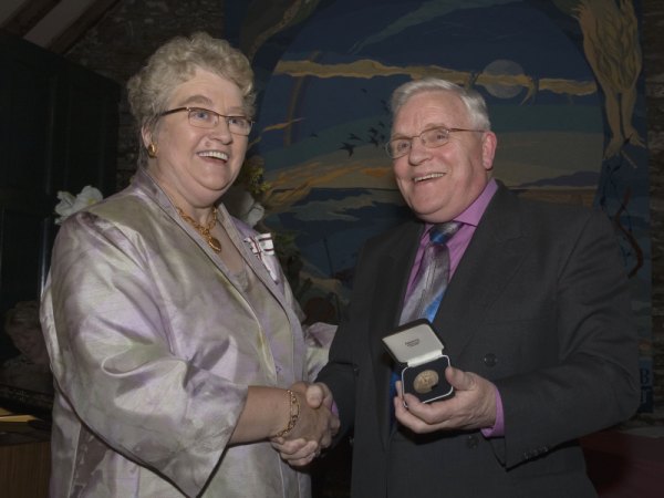 Photo: Caithness Citizen Of The Year - Harry Gray presented by Miss Ann Dunnet