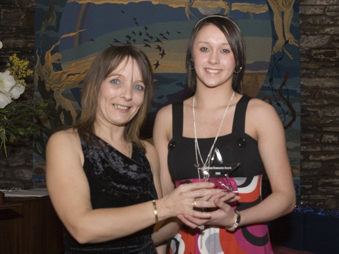 Photo: Young Achiever In The Arts - Toni MacGregor presented by June Love, UKAEA
