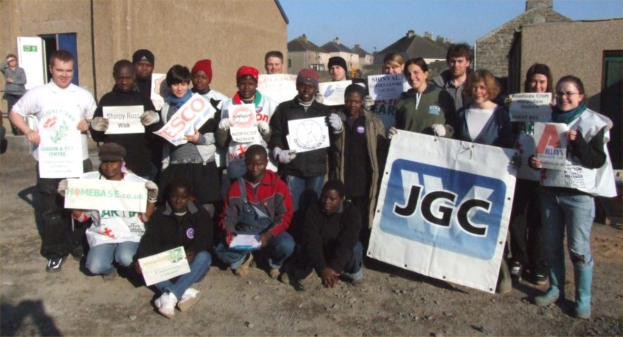 Photo: Global Xchange Volunteers From Malawi and Scotland At BB Hall, Wick