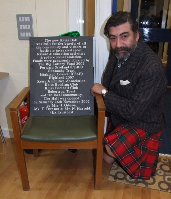 Photo: John Thurso With List Of Funders Of New Keiss Hall Opening 24 November 2007