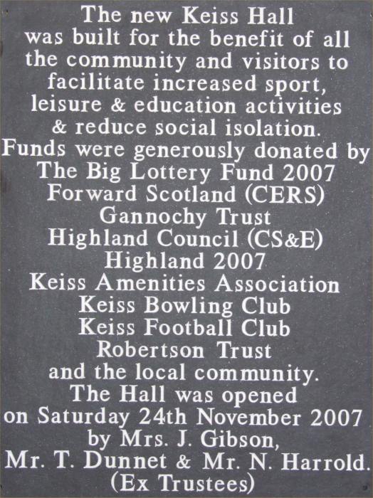 Photo: New Keiss Hall Funders