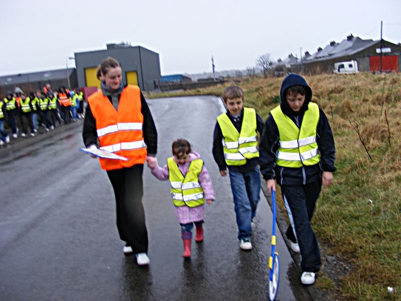 Photo: South School Pupils Measuring And Checking Pavements