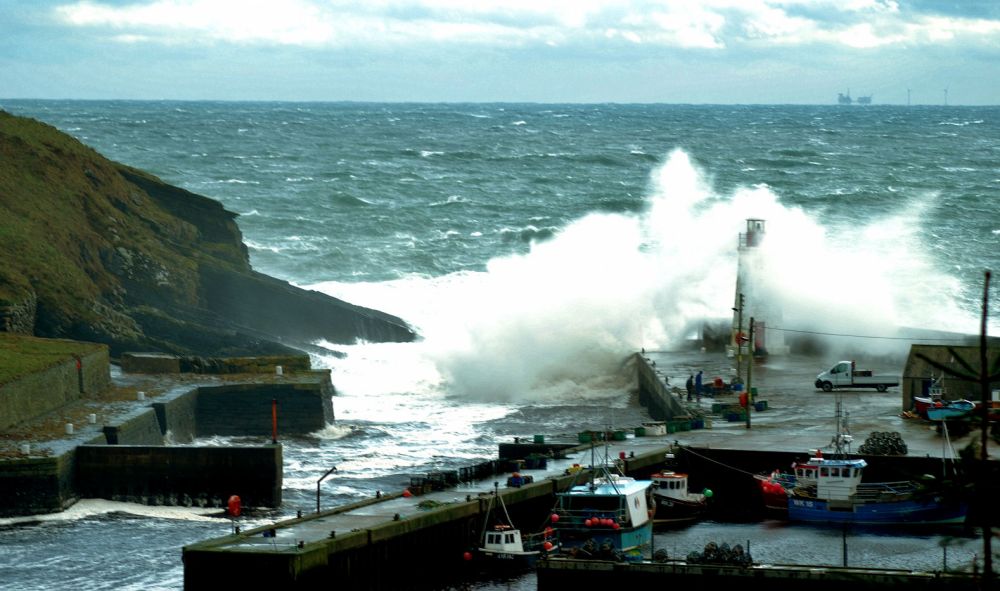 Photo: Winter Gales At Lybster Harbour