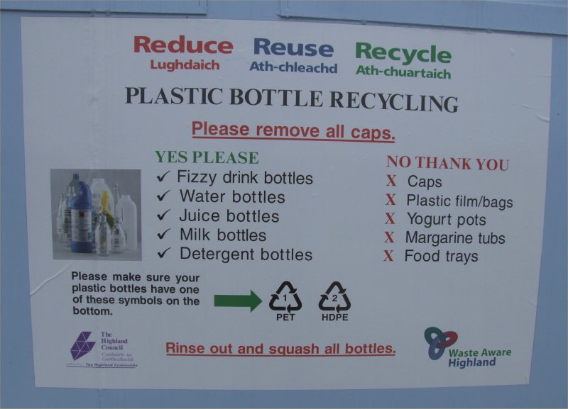 Photo: Plastic Bottle Recycling Available At Thurso And Wick
