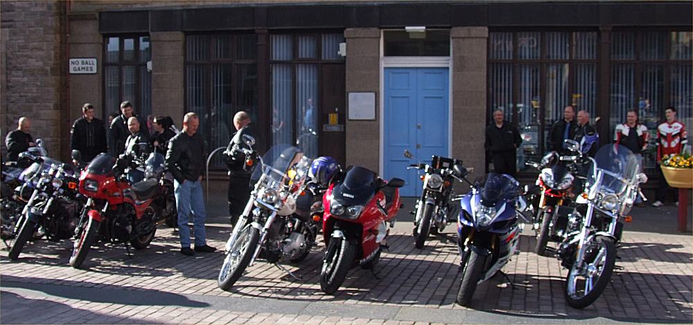 Photo: Motorcycles Gathering At Market Square, Wick