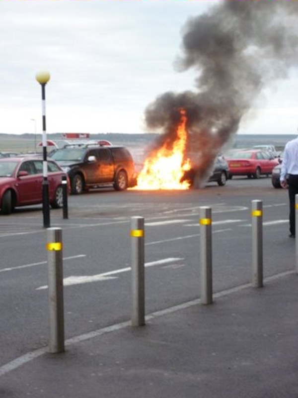Photo: Car Exploded Into Flames At Tesco Wick