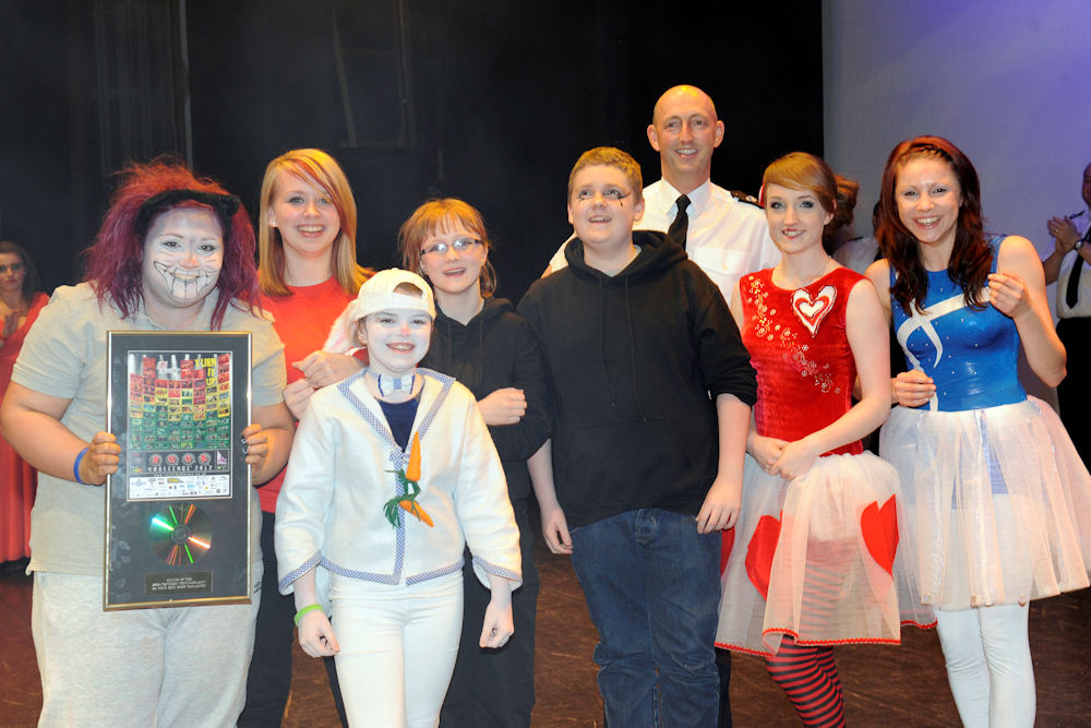 Photo: Chief Constable presents prize to Rock Challenge 2012 winners Thurso High School