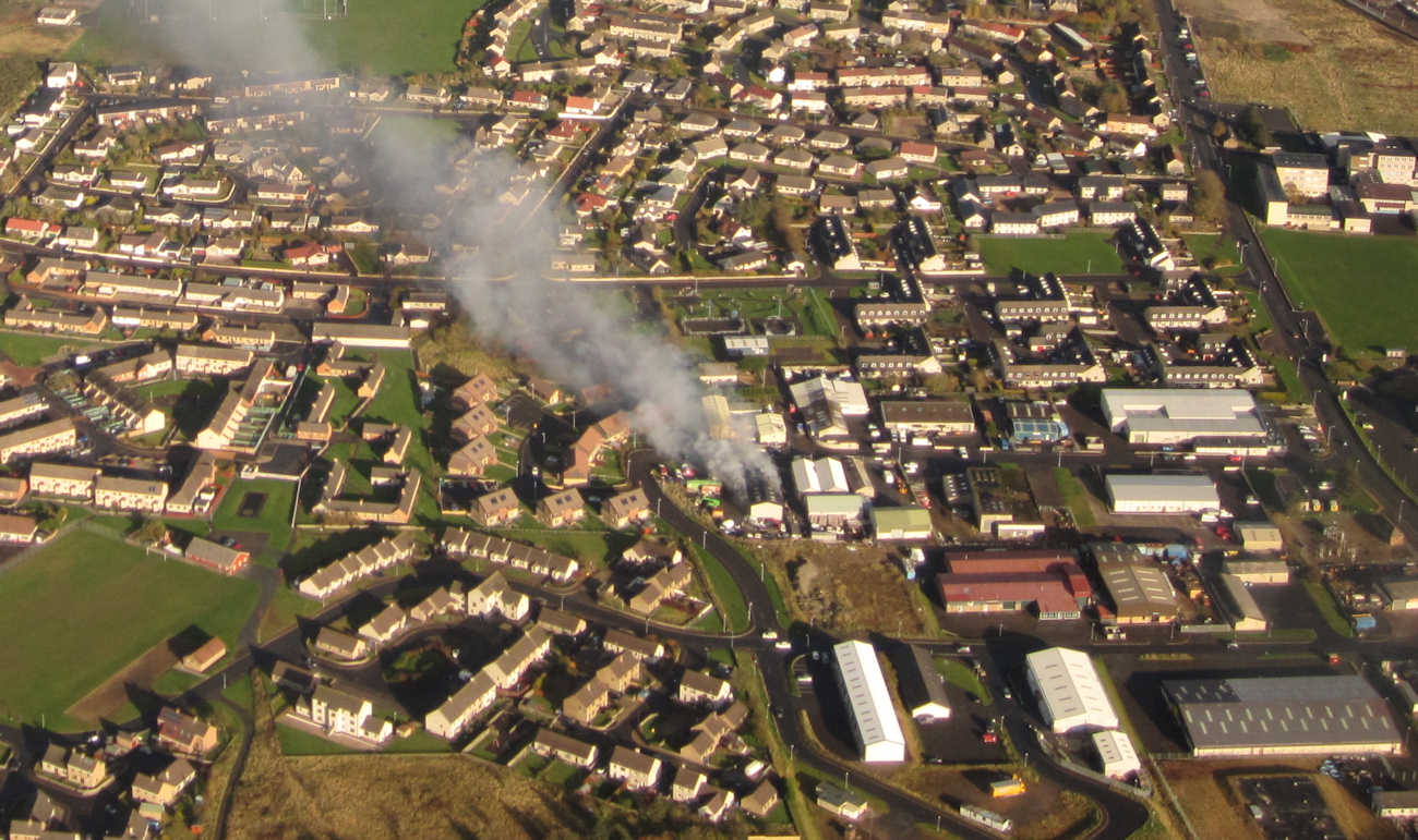 Photo: Ormlie Industrial Estate Fire From The Air