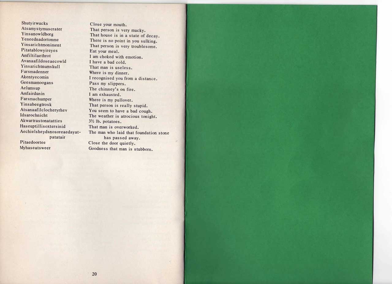 Photo: Wick Dialect and Interpretations - last page