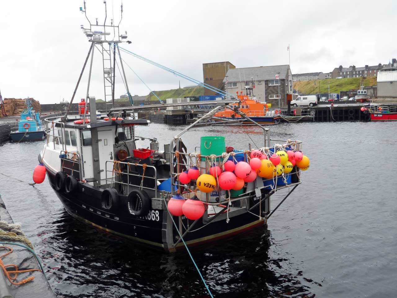 Photo: Wick Harbour On A Wet Day