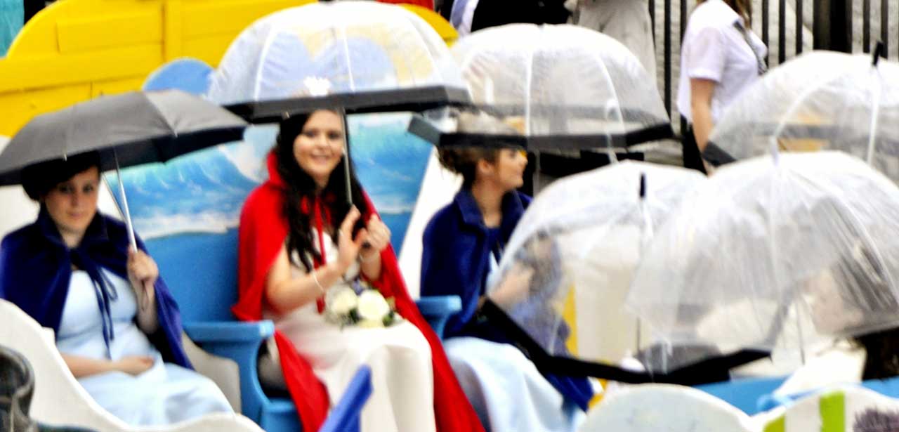 Photo: WICKERS refused to allow the rain to put a damper on their gala curtain-raiser
