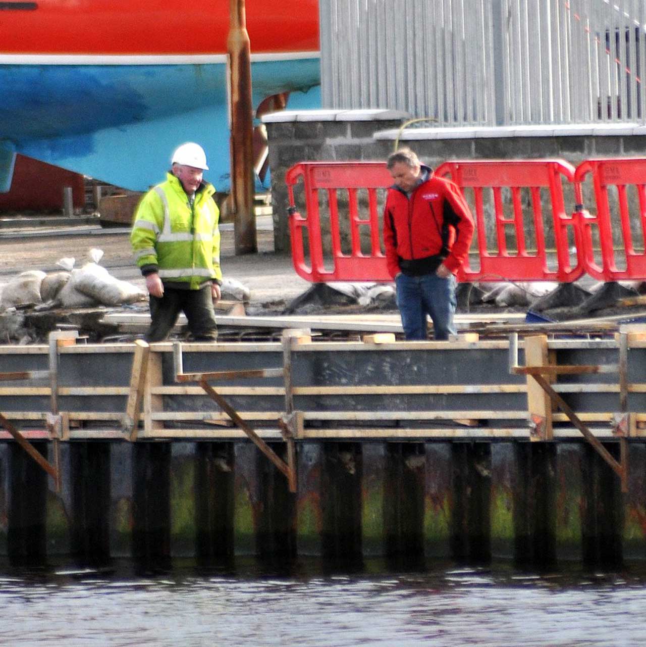 Photo: Wick Harbour Wall Repairs Ongoing