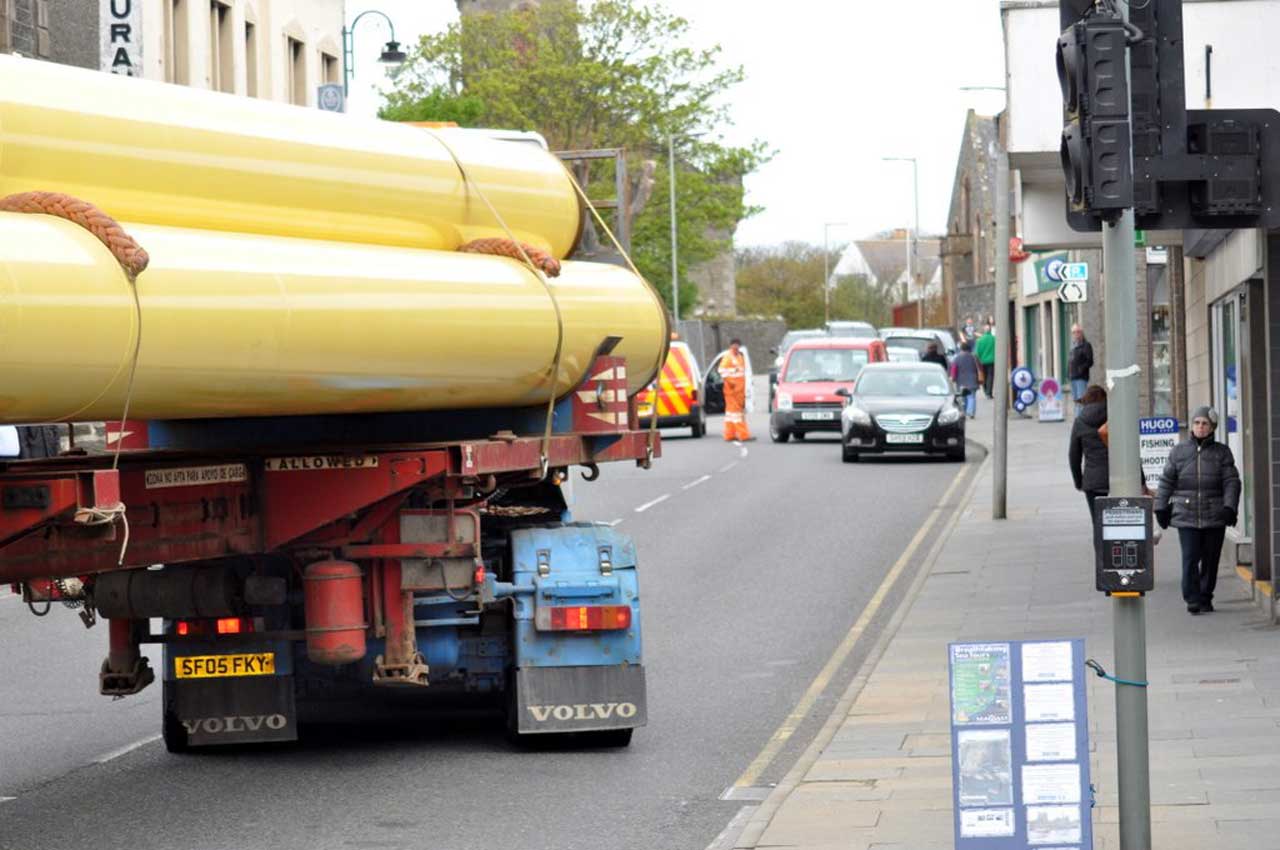 Photo: Pipes Move Through Wick Bound For Wester Yard