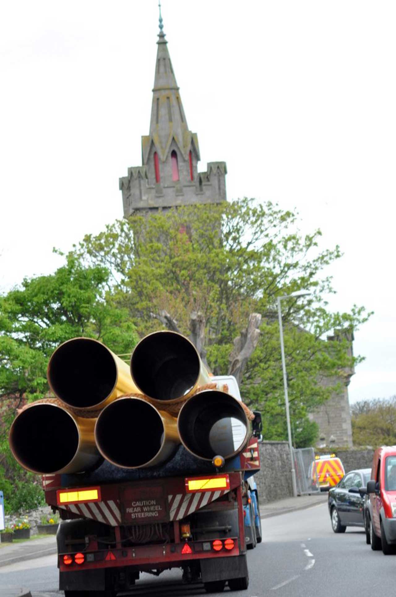 Photo: Pipes Move Through Wick Bound For Wester Yard
