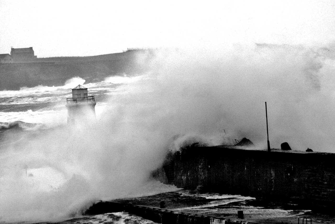 Photo: Sea Batters South Pier At Wick