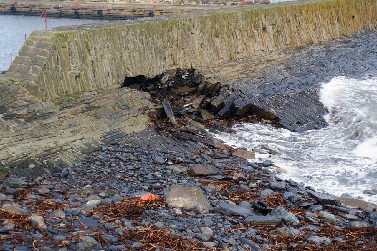 Photo: Major Damage Of Pier At Wick Harbour - 31 December 2015