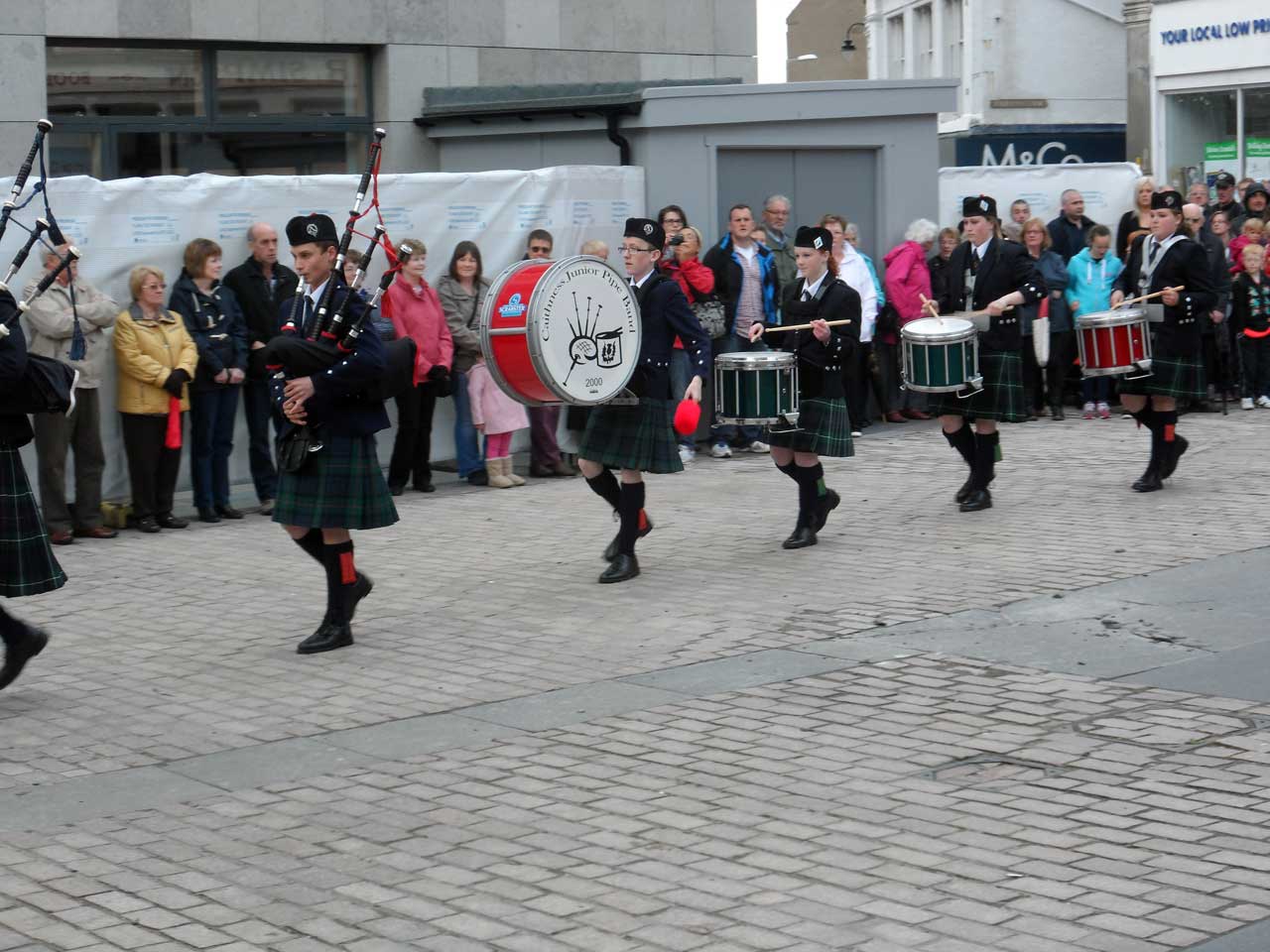 Photo: Massed Pipe Bands At Market Square, Wick