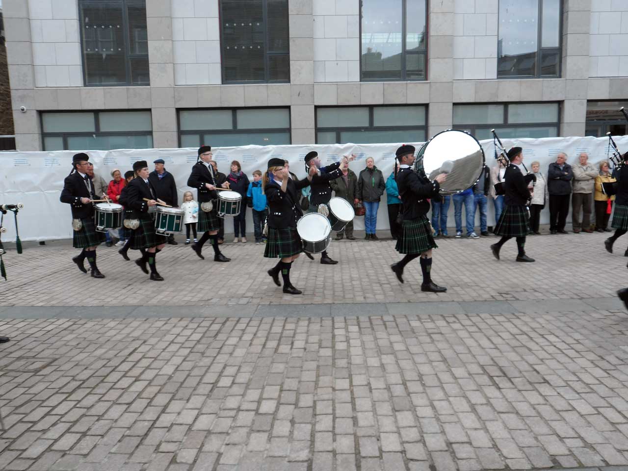 Photo: Massed Pipe Bands At Market Square, Wick