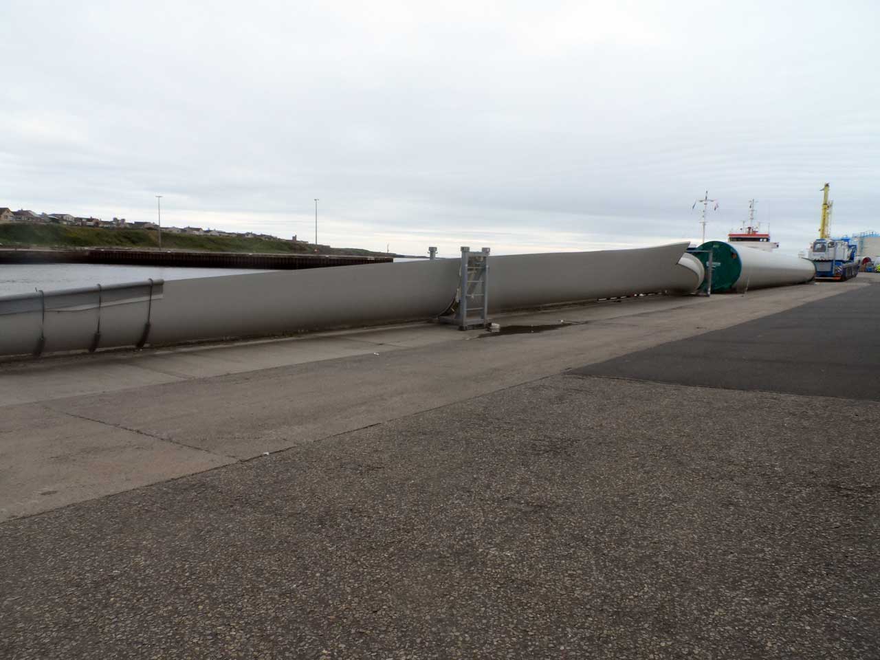 Photo: Turbines At Wick Harbour Bound For Lochend Wind Farm