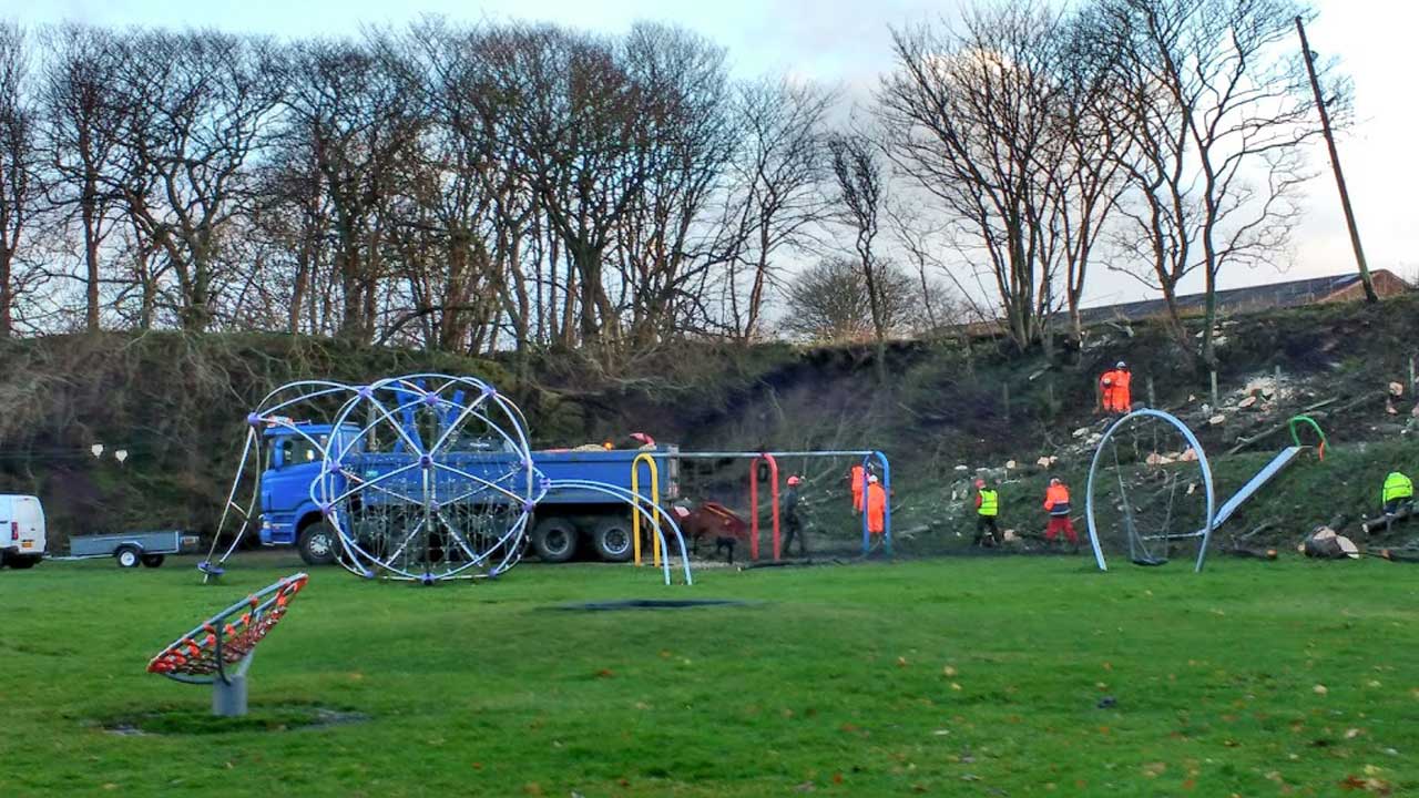 Photo: Work To Make Safe Embankment Collapse Play Park, Wick
