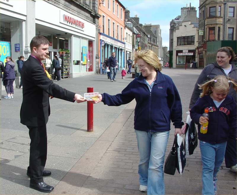 Photo: Scottish Socialist Candidate Luke Ivory Meeting Folk In Wick