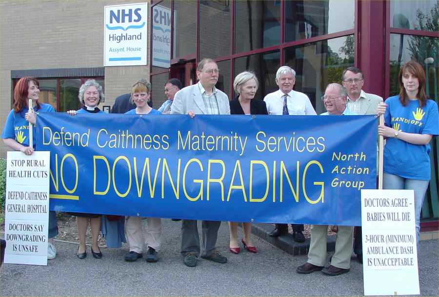 Photo: North Action Group Demonstration At Health Board Inverness 3 August 2004