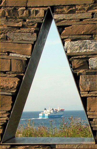 Photo: Orkney Ferry Seen Through The Vent Sculpture