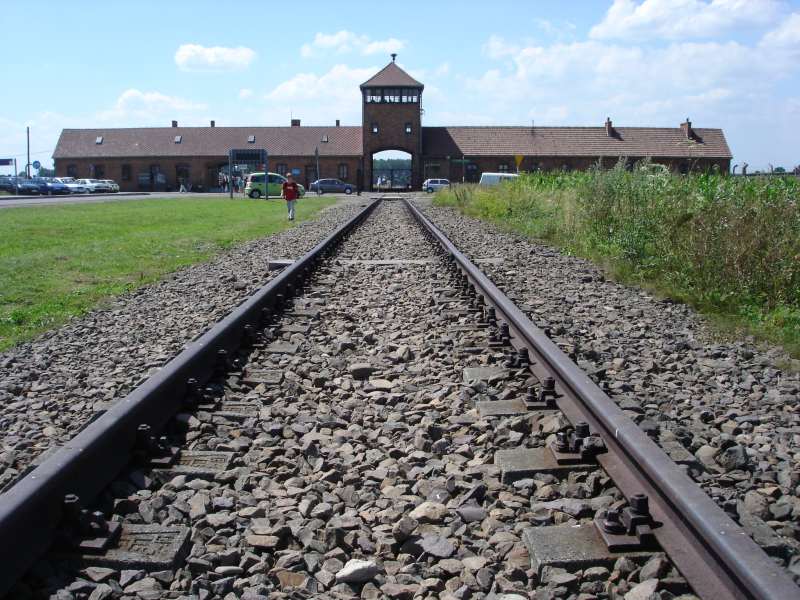 Photo: Birkenau entrance to Auschwitz