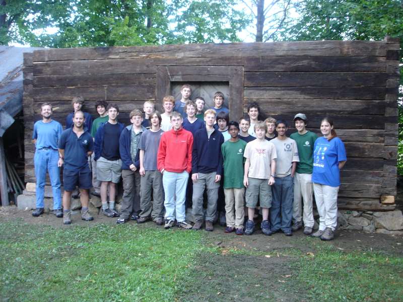Photo: 21 Challengers 2 school teachers and Bob Kerr At First Stage of the Granary Reconstruction