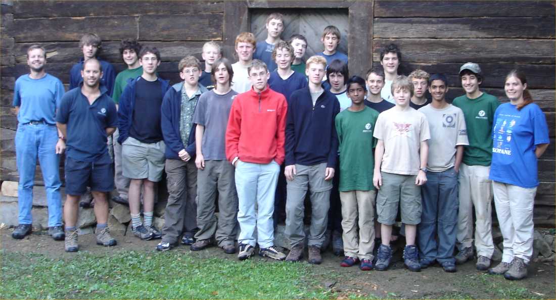 Photo: 21 Challengers 2 school teachers and Bob Kerr At First Stage of the Granary Reconstruction