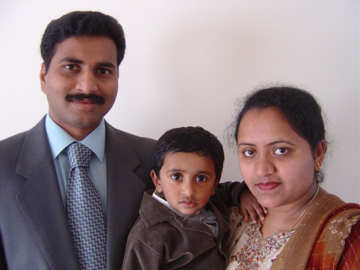 Photo: Pastor Suresh Vemulapalli his wife Roja and Swithin