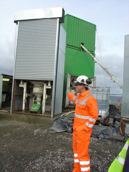Photo: Site Manager In Cement Mixing Area