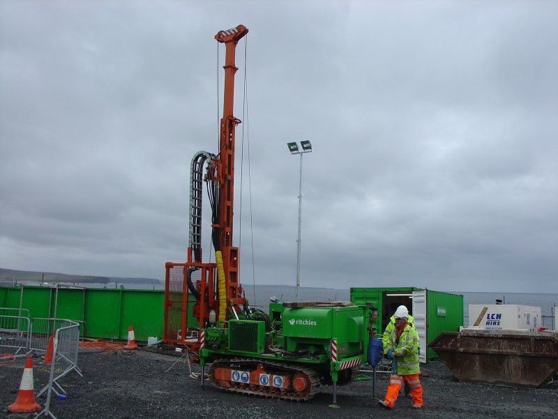 Photo: Rig Pumping Test Grout Samples