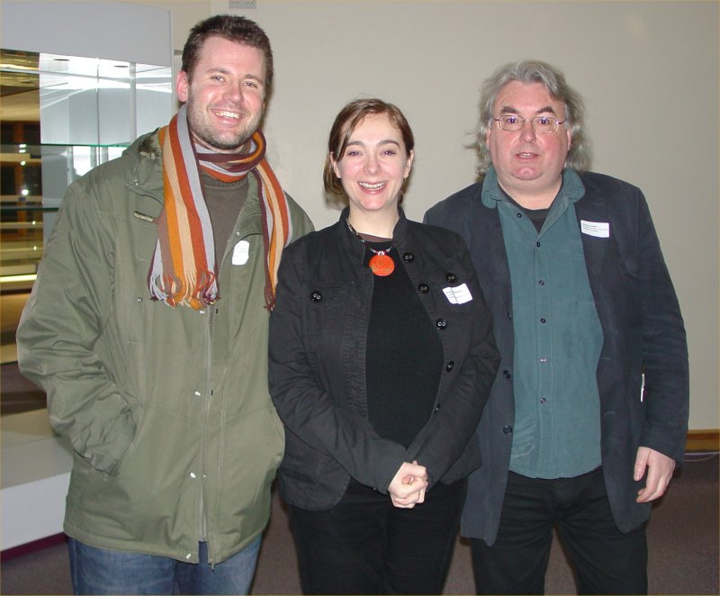 Photo: Director of Home - Matthew Lenton, National Theatre Director Vicky Featherstone and George Gunn Director Grey Coast theatre