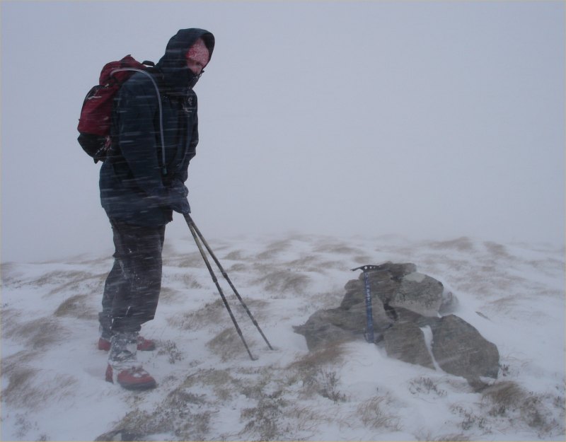 Photo: John Cuthbert from Castletown on the summit of Cnoc nan Cuilean